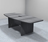 Sheridan 8-Ft. Boat-Shaped Conference Table with Silver Rectangular Grommet, 94.5"Wide x 43"Deep x 30"High, Stone Gray