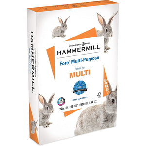 Hammermill Fore 8.27" x 11.69" A-4 Multipurpose Paper, 20 lbs, 96 Brightness, 500/Ream