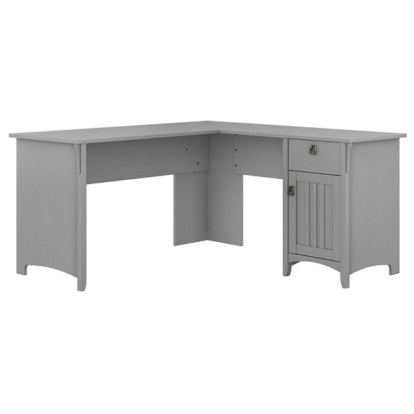 Bush Furniture Salinas L Shaped Desk With Storage, Cape Cod Gray