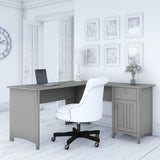 (Scratch & Dent) Bush Furniture Salinas L Shaped Desk With Storage, Cape Cod Gray