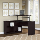 Bush Furniture Cabot 3 Position Sit to Stand Corner Bookshelf Desk, 52"W, Espresso Oak