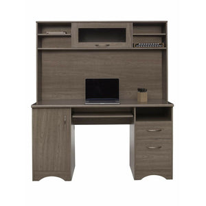(Scratch & Dent) Realspace Outlet Pelingo 56"W Desk With Hutch, Gray