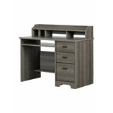 (Scratch and Dent) South Shore Versa 45"W Computer Desk With Hutch, Gray Maple
