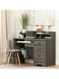 (Scratch and Dent) South Shore Versa 45"W Computer Desk With Hutch, Gray Maple
