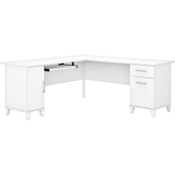 (Scratch and Dent) Bush Furniture Somerset 72"W L-Shaped Desk, White