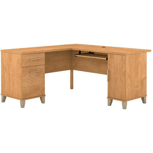 (Scratch & Dent) Bush Furniture Somerset L Shaped Desk, 60"W, Maple Cross