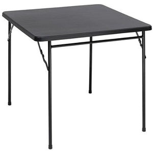 (Scratch & Dent) Realspace Outlet Molded Plastic Top Folding Card Table, Black