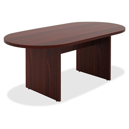 (Scratch & Dent) Lorell Outlet Chateau Series Oval Conference Table, 6'W, Mahogany