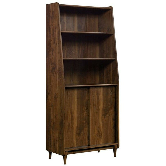 (Scratch & Dent) Sauder Outlet Harvey Park Bookcase, With Doors, 5 Shelf, Grand Walnut