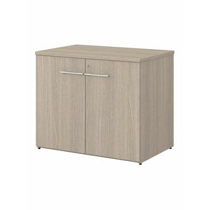 Bush Business Furniture Office 500 36"W Storage Cabinet With Doors, Sand Oak, Standard Delivery