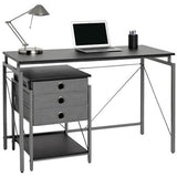 (Scratch & Dent) Brenton Studio Achiever Contemporary Metal Desk With File, Black