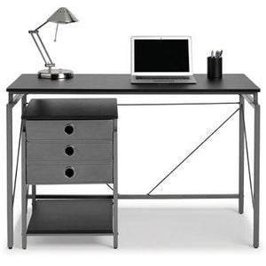 (Scratch & Dent) Brenton Studio Achiever Contemporary Metal Desk With File, Black