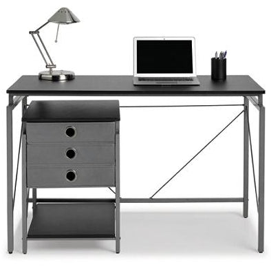 Brenton Studio Outlet Achiever Contemporary Metal Desk With File, Black