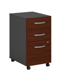 Bush Business Furniture Components 3 Drawer Mobile File Cabinet, Hansen Cherry/Graphite Gray