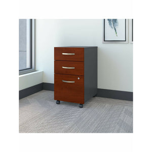 (Scratch and Dent) Bush Business Furniture Components 3 Drawer Mobile File Cabinet, Hansen Cherry/Graphite Gray