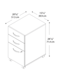 Bush Business Furniture Components 3 Drawer Mobile File Cabinet, Hansen Cherry/Graphite Gray