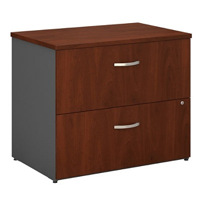 (Scratch & Dent) Bush Business Furniture Outlet Components 2 Drawer Lateral File Cabinet, Hansen Cherry/Graphite Gray