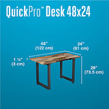 Vari Table Desk, 48" x 24", Reclaimed Wood/Slate