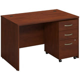 Bush Business Furniture Components Elite 48"W x 30"D Desk With 3-Drawer Mobile Pedestal, Hansen Cherry