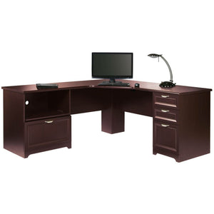 Realspace Outlet Magellan Performance Collection L-Shaped Desk, Cherry