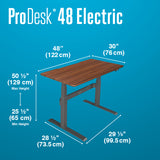 VARIDESK ProDesk Electric Height-Adjustable Desk, 48"W, Darkwood/Slate