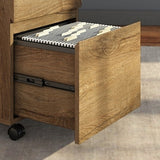 Bush Furniture Latitude 2 Drawer Mobile File Cabinet, Rustic Brown Embossed