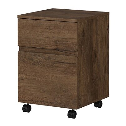 (Scratch & Dent) Bush Furniture Latitude 2 Drawer Mobile File Cabinet, Rustic Brown Embossed
