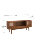 (Scratch & Dent) Holly & Martin Simms Outlet Media Console For 68"W Flat-Screen TVs, 29-3/4"H x 70"W x 17"D, Dark Tobacco