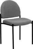 Patra Series Comfort Armless Fabric Stackable Steel Side Reception Chair