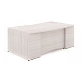Chiarezza Bow Front Desk Shell With Laminate Modesty Panel