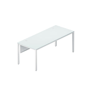 Visione Rectangular 66" Desk, White Glass Top