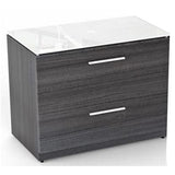 Chiarezza 2-Drawer Lateral File with White Glass Tops