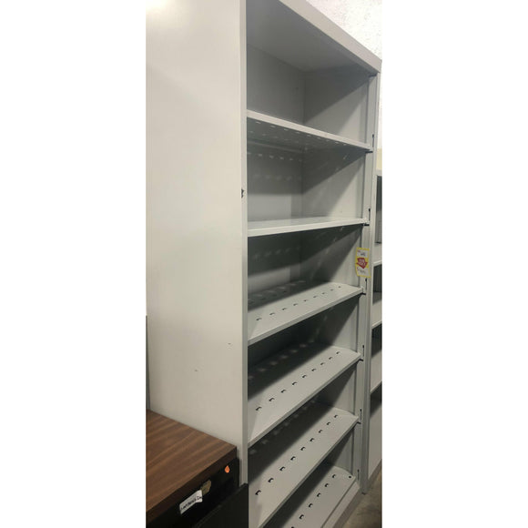 Pre-Owned 6 Shelf Metal Bookcase, Gray