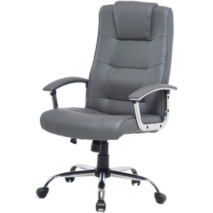 Karlin High-Back Bonded Leather Chair, Gray