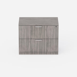 Sheridan Two-Drawer 36"W Locking Lateral File Cabinet, Stone Gray