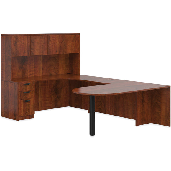 Preva U-Shaped Desk with Hutch/Bullet End Table