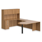 Preva U-Shaped Desk with Hutch/Bullet End Table