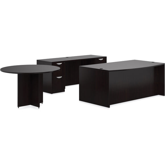 Preva Straight/Bowfront Desks with Round Meeting Table