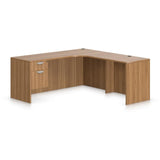 Preva L-Shaped Desk with Single Pedestal