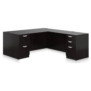 Preva L-Shaped Desk with Double Pedestals