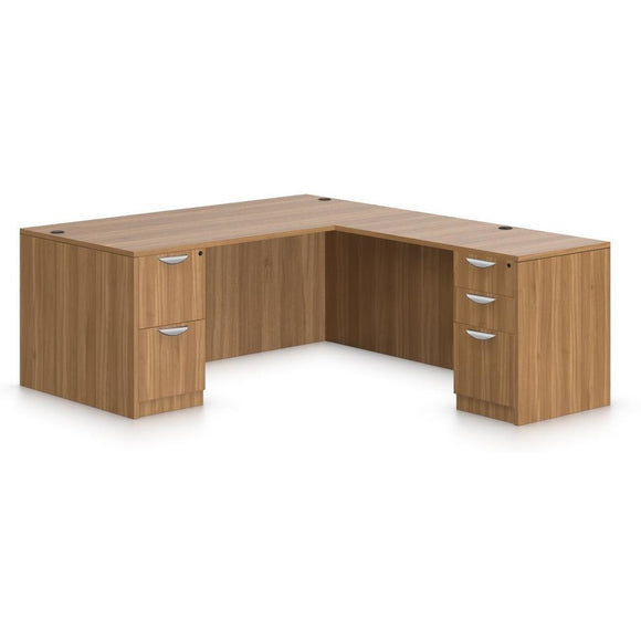 Preva L-Shaped Desk with Double Pedestals