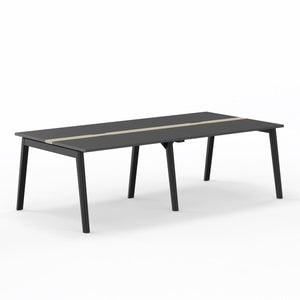 Leah 8-Ft. Conference Table with Wire Managment/Cable Tray, 94"Wide x 47"Deep x 30"High, Oyster Gray/Charcoal