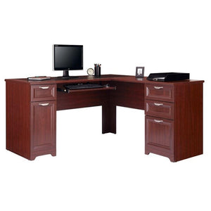 (Scratch & Dent) Realspace Outlet Magellan L-Shaped Desk, Classic Cherry
