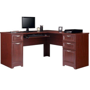 Realspace Outlet Magellan 59"W L-Shaped Desk, Classic Cherry