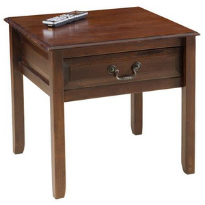 Home Loft Outlet Concepts Delano End Table, 23"W x 23"D x 22.5"H, Brown Mahogany