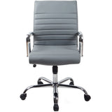RealBiz II Modern Comfort Series Mid-Back LeatherPro Chair, Slate Gray