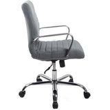 RealBiz II Modern Comfort Series Mid-Back LeatherPro Chair, Slate Gray