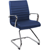 RealBiz II Modern Comfort Series Visitor LeatherPro Chair, Midnight Blue
