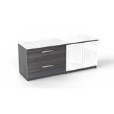Chiarezza Lateral File & Storage Cabinet Combo, With Glass Tops