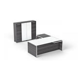 Chiarezza Split Level Executive Desk with Storage Closet